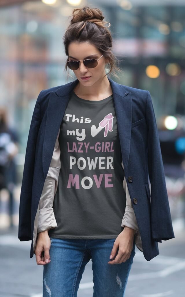 This is my lazy-girl power move. A graphic tee under a blazer feels rebellious yet put-together. It’s my go-to when I want to look cool without overthinking. Add sneakers, and suddenly it’s “corporate core” with personality.