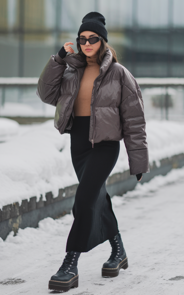 Add a cropped puffer for a street-style moment.