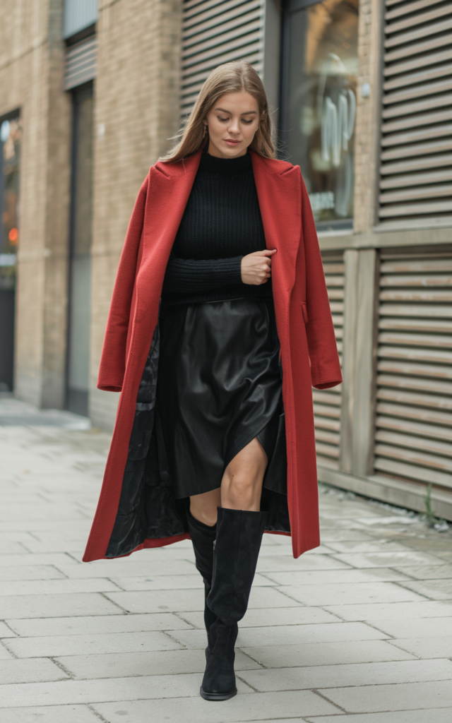 Finish with a bold red coat for instant impact.