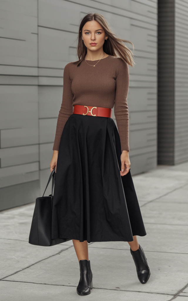 Pair with a fitted sweater and statement belt.
