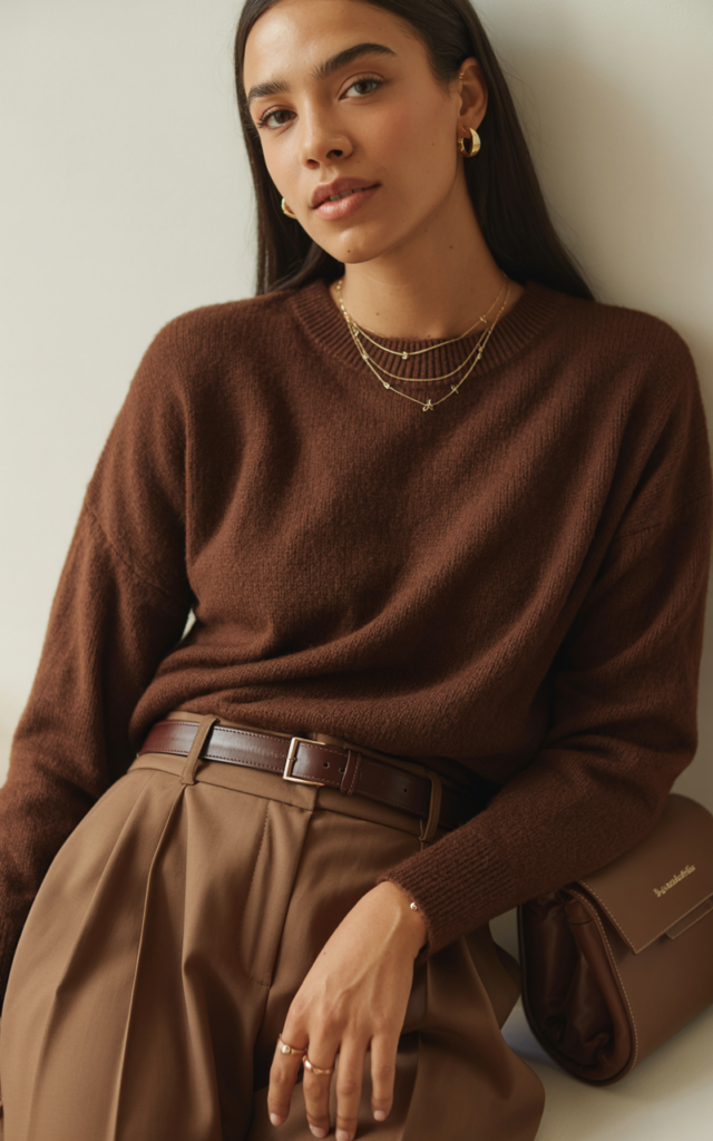 Wear a Monochrome Chocolate Outfit Head-to-Toe