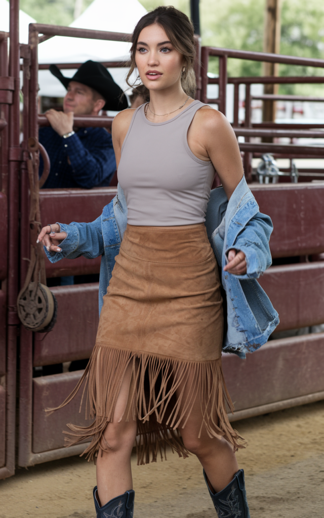 Build a Rodeo Look Around a Statement Fringe Skirt