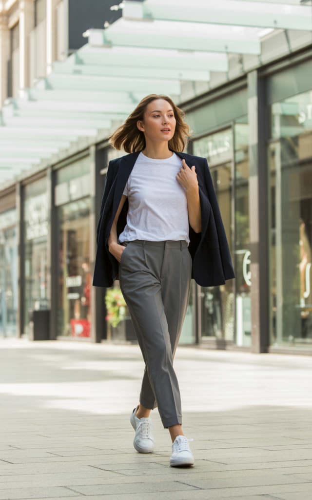 Mix casual and polished pieces intentionally