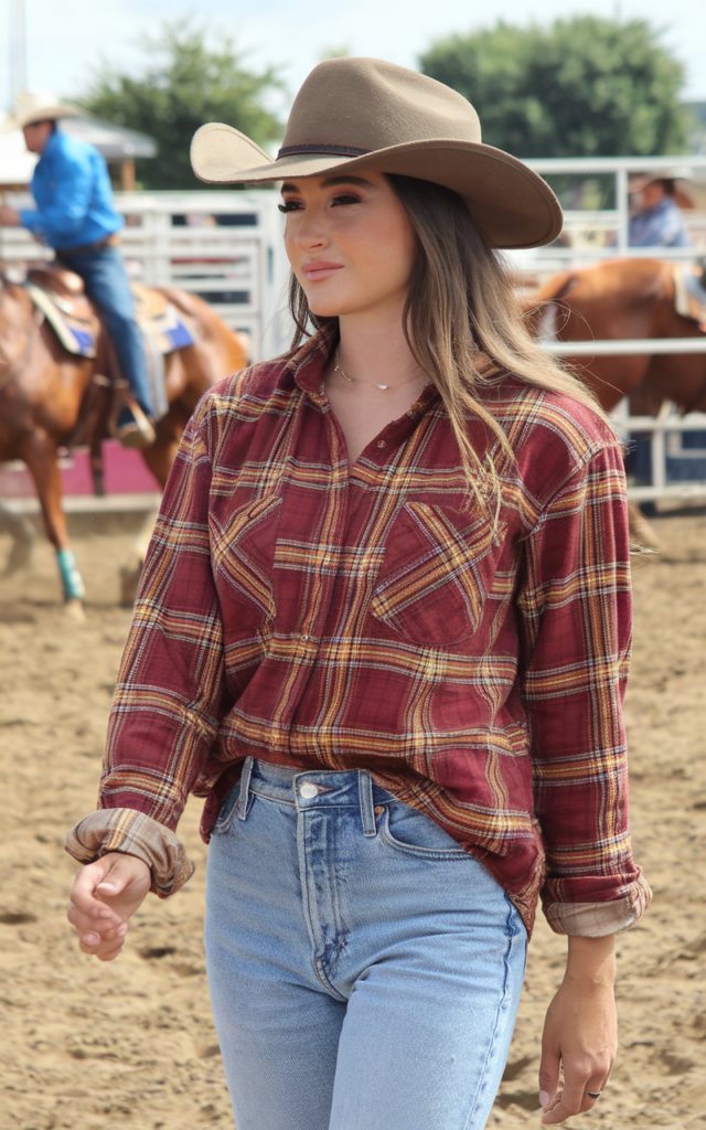 Tuck a Plaid Shirt into Straight-Leg Jeans