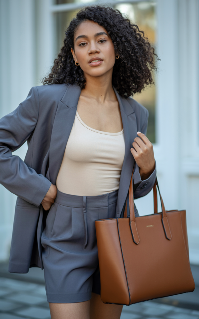 Wear a Matching Blazer-and-Shorts Set with Heels