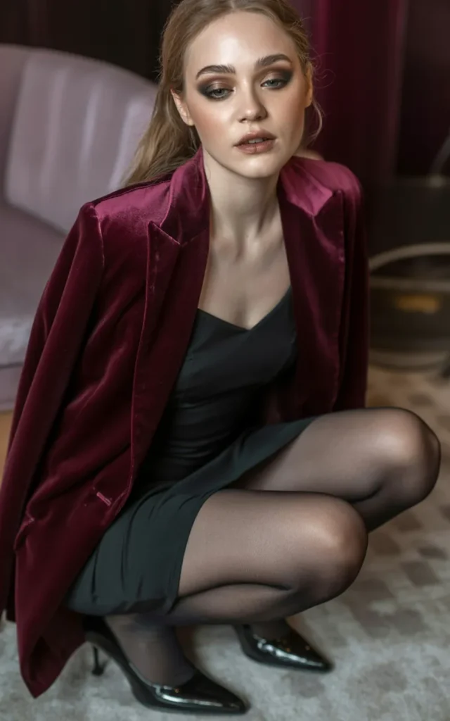 Drape a velvet blazer over a mini dress.