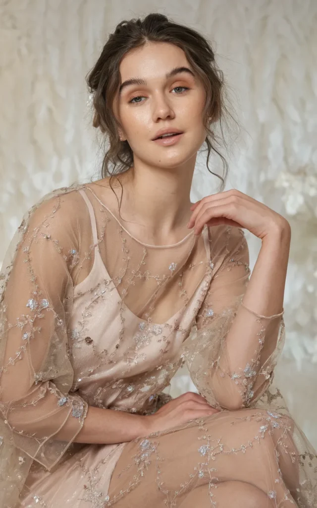 Go for a sheer overlay dress with subtle shimmer