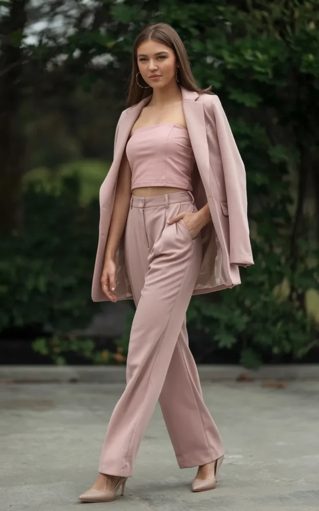 Match a pink tube top with a co-ord set