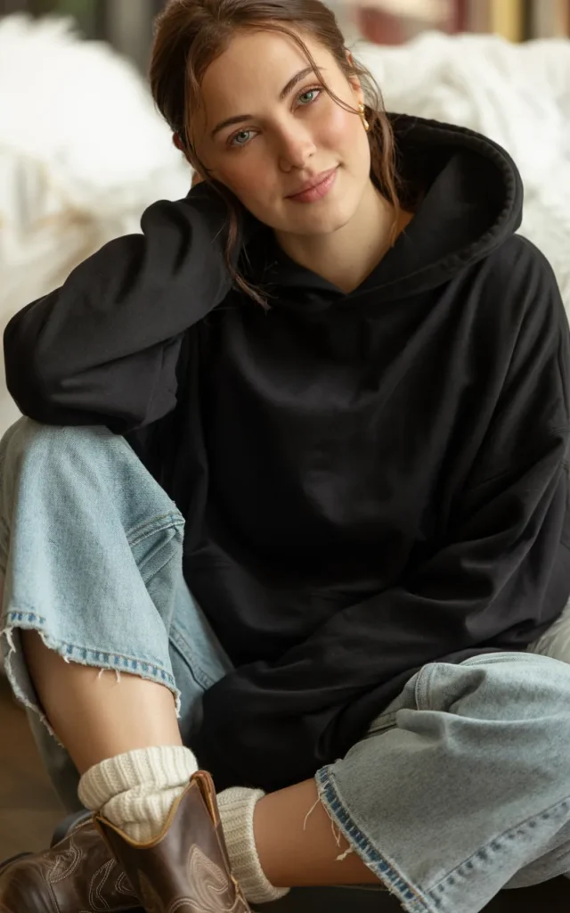 Pair a black hoodie with denim cutoffs