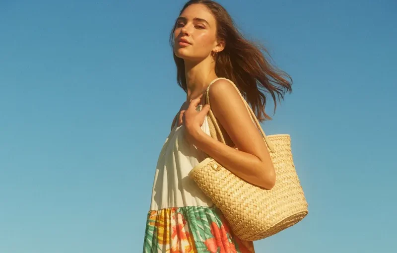 Slip into a tiered sundress with flat leather sandals.