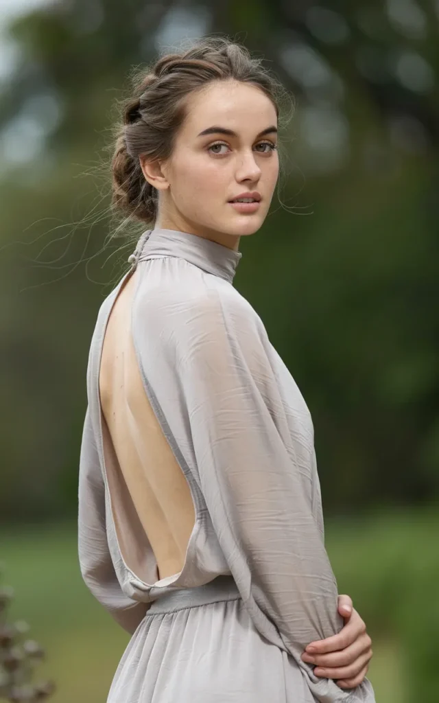 Try a high-neck dress with an open back