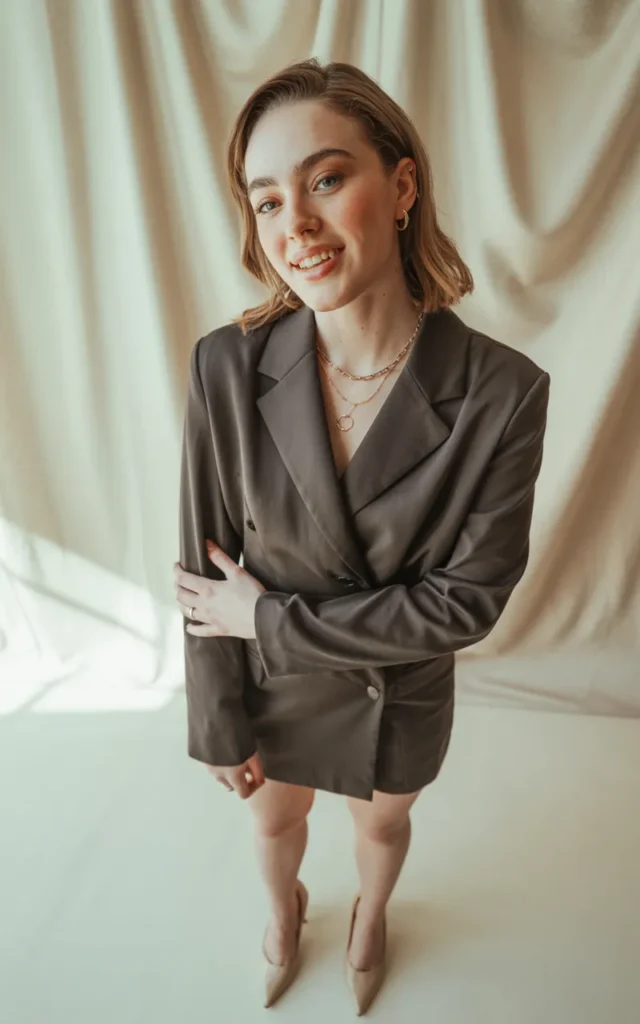 Wear a blazer dress with minimal heels