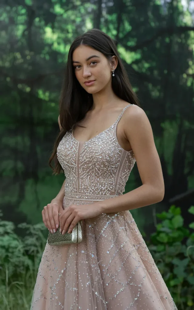 Wear a crystal-embellished gown for full glam energy