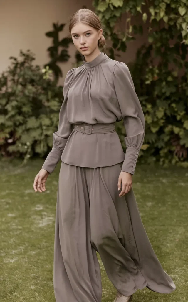 Combine a structured top with flowy pants