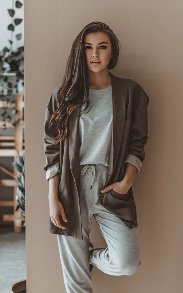 Pair a relaxed blazer with joggers