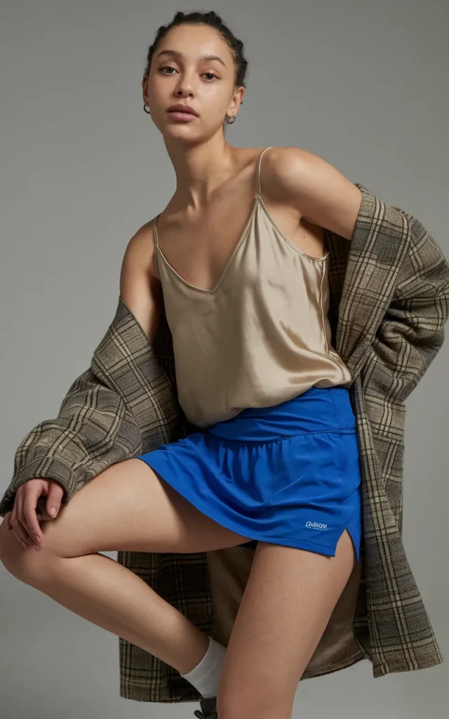 Mix textures with a satin or ribbed top