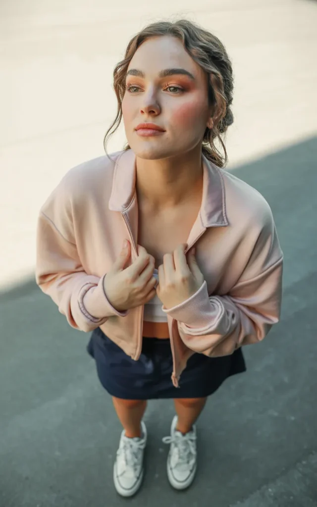 Pair a cropped cardigan for a soft feminine touch