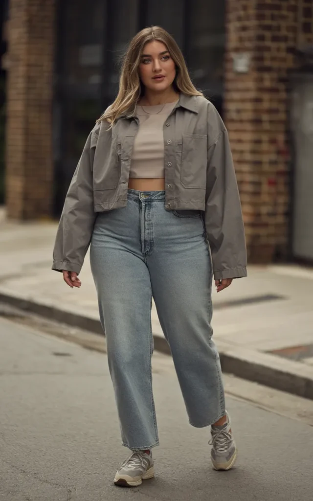 Pair a cropped jacket with high-waisted jeans