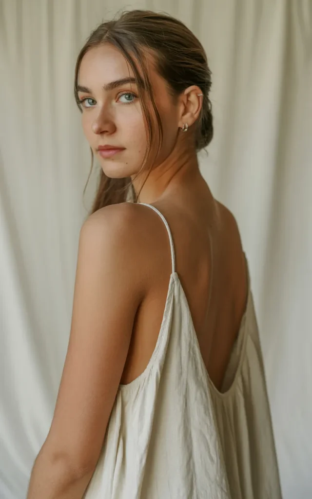 Style a backless dress with minimal accessories