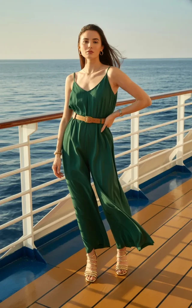 Style a jumpsuit with statement sandals
