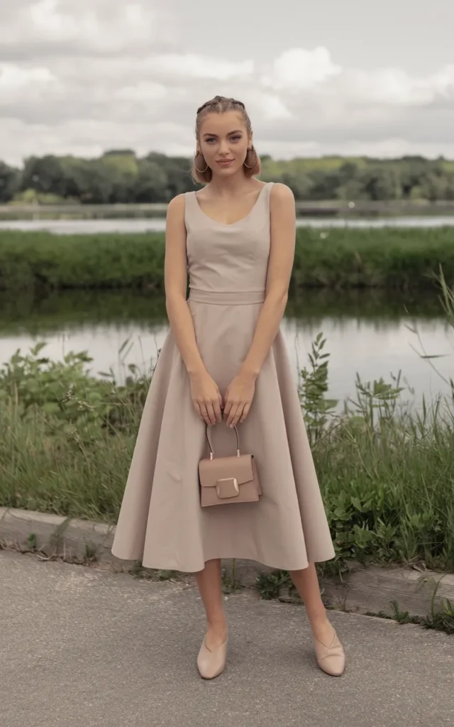 Style a monochrome dress with matching accessories