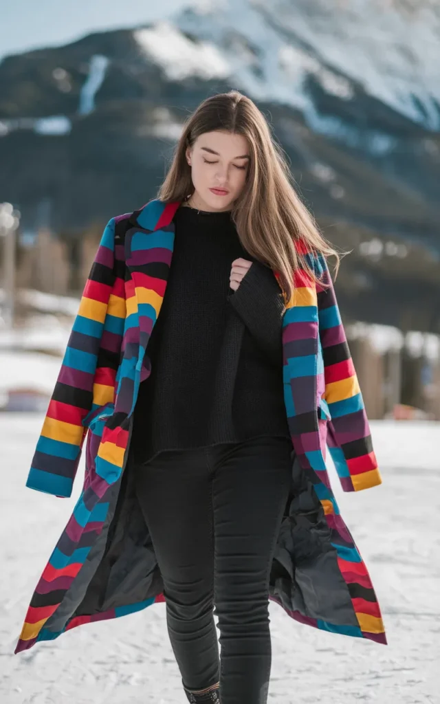 Style a statement coat with an all-black base outfit