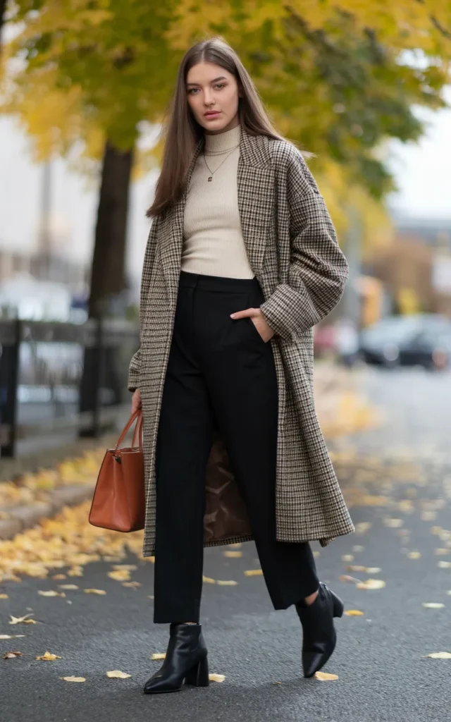 Combine a statement coat with simple basics.