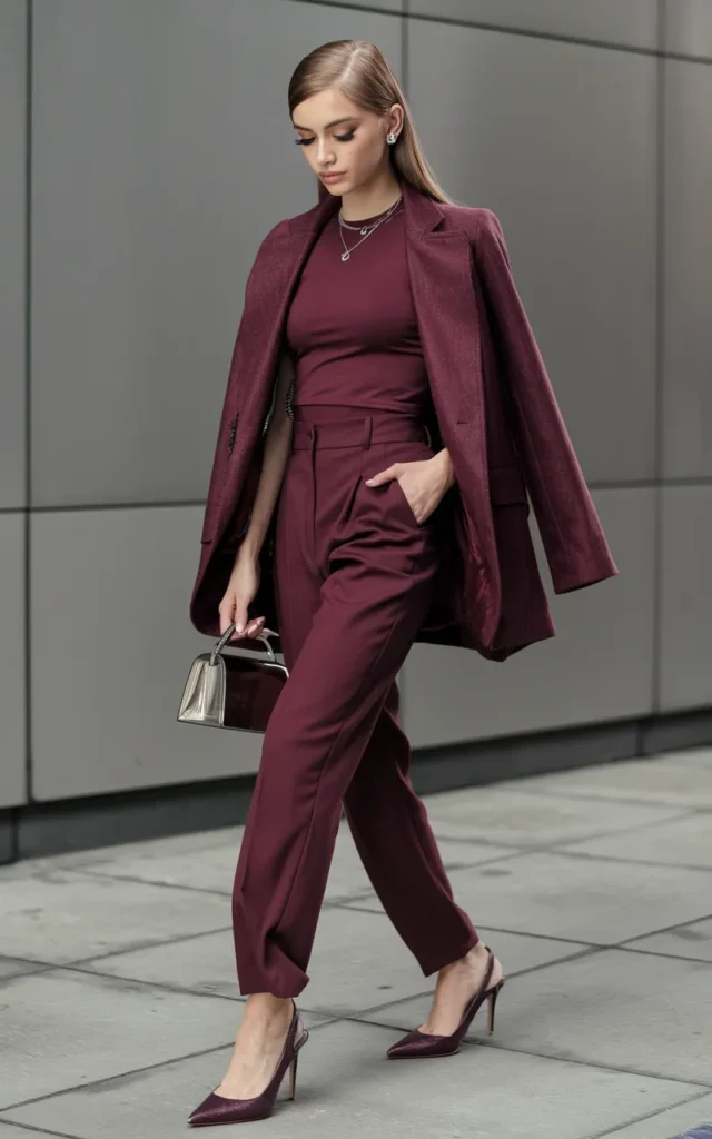 Build a Monochrome Burgundy Look