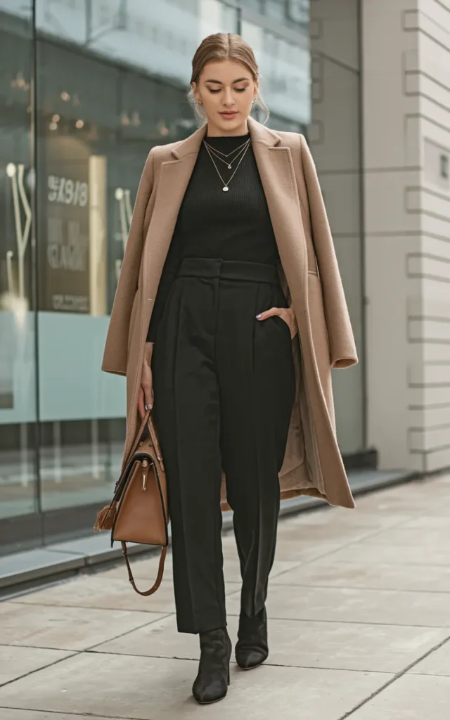 Finish a Black Base With a Statement Coat