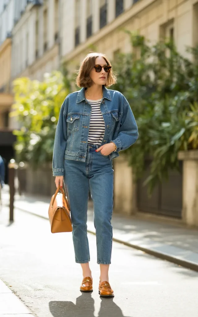 Match a Jean Jacket With a Striped Breton Top