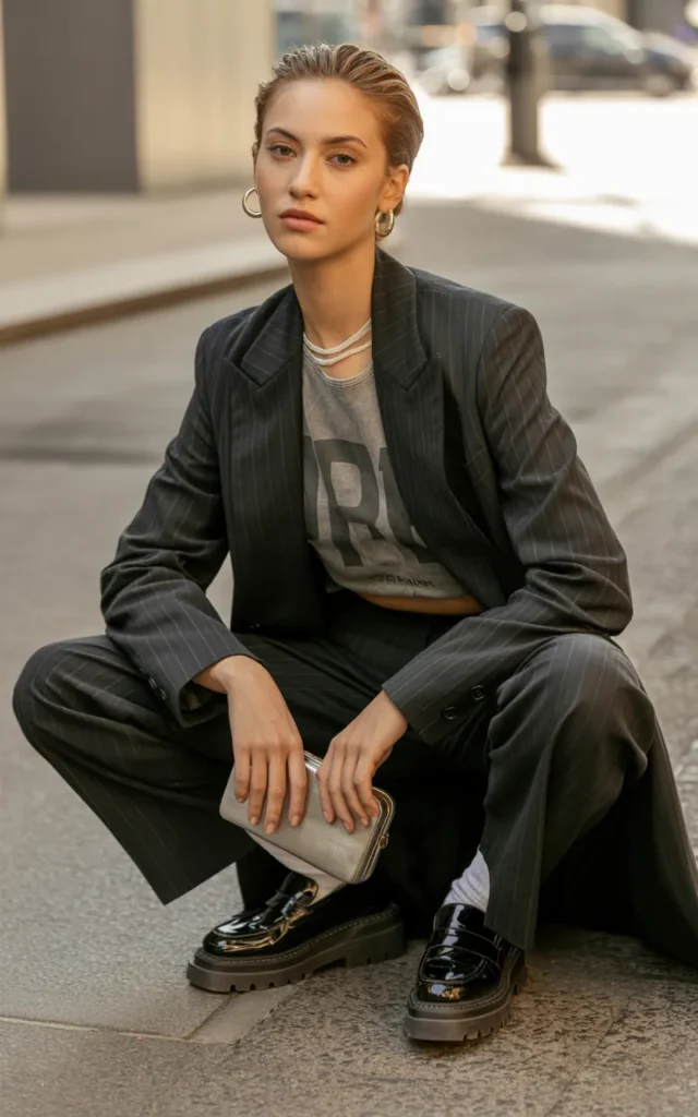 Mix a Tailored Suit With a Graphic Top