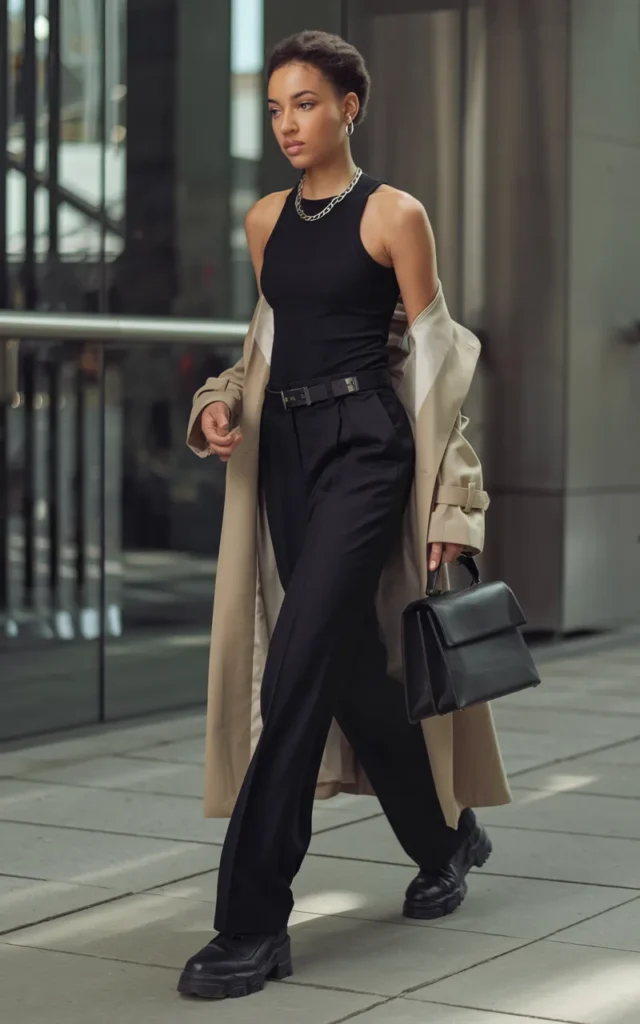 Style a Trench Coat With Edgy Basics