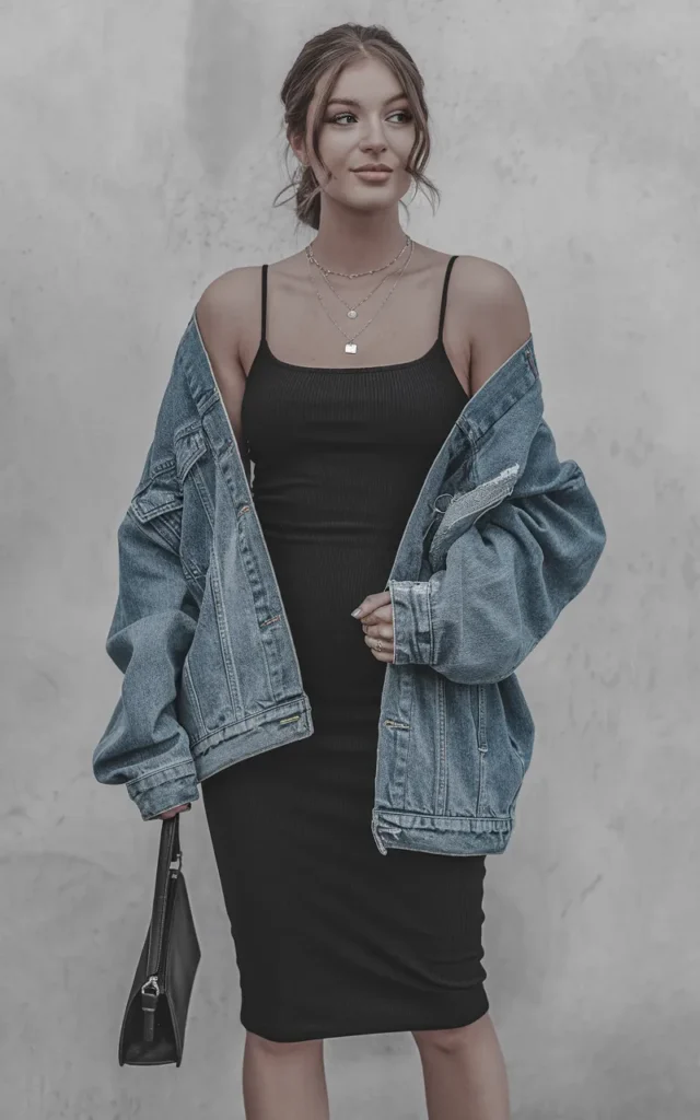 Throw a Jean Jacket Over a Little Black Dress