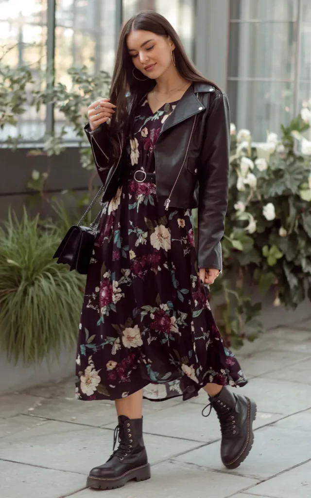 Toughen Up a Floral Dress With Combat Boots